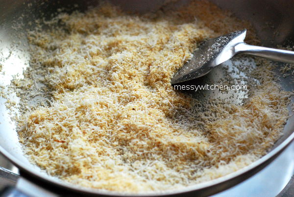 Toasted Grated Coconut From Leftover Coconut Pulp